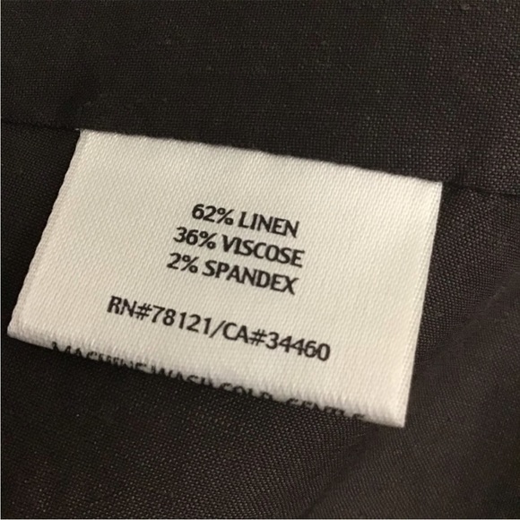 Eileen Fischer Open Front Linen Blend Brown Jacket - Picture 13 of 14